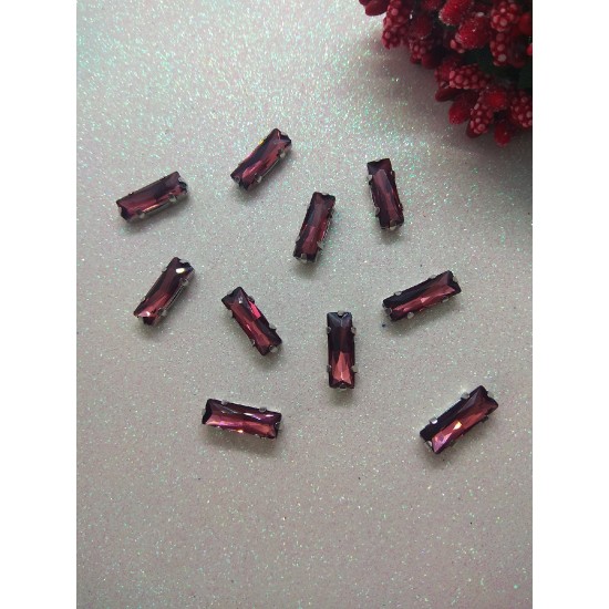 Стразы в цапах "Палочки" цв. винный, цена за 1 шт